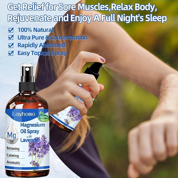 Magnesium Oil for Feet, Pure Magnesium Spray for Sleep, Liquid Topical Athletes - Image 7