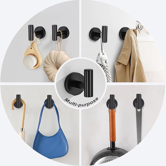 5 Pieces Matte Black Bathroom Hardware Set, 23.6-inch+15.35-inch Bathroom Towel - Image 4