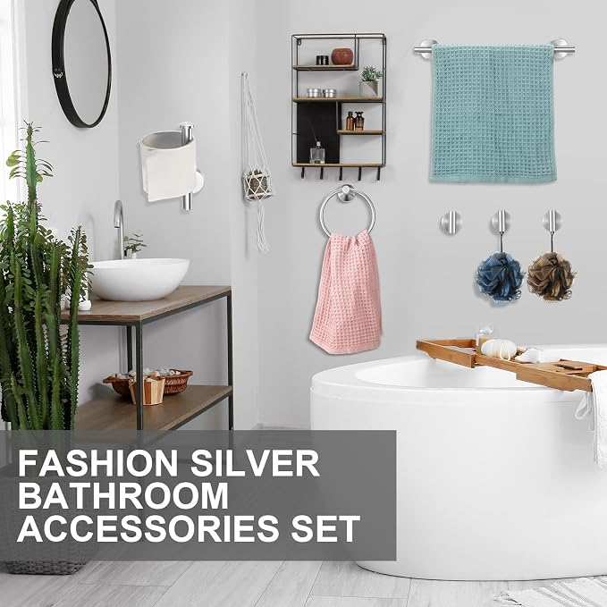 Blulu 20 Pcs Bathroom Hardware Set, Stainless Steel Towel Bar Set Includes 16 - Image 7