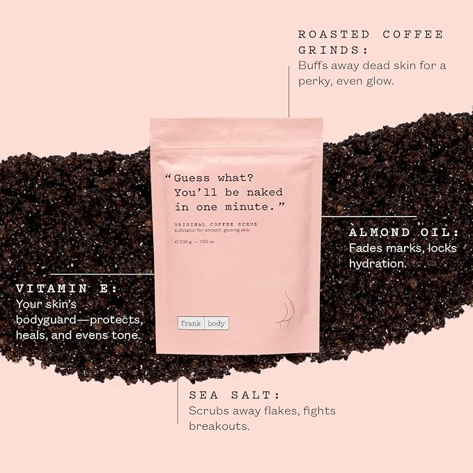 Frank Body Original Coffee Scrub, 7.05oz | Natural & Cruelty Free Exfoliating - Image 2