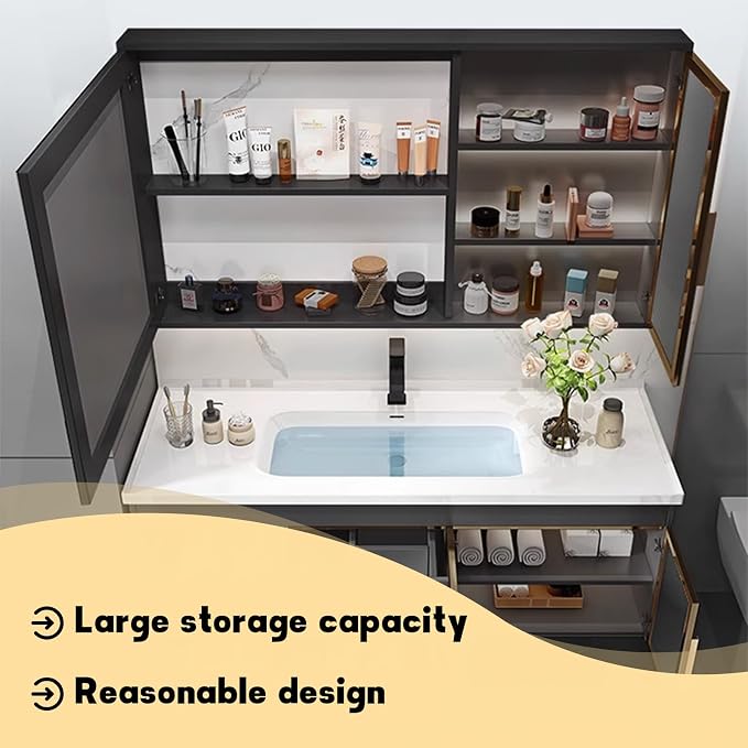 32" Bathroom Vanity with Sink, Floating Bathroom Cabinet Include Smart LED - Image 3