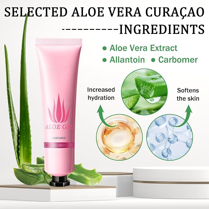 Aloe Vera Gel for Sunburn Relief, Hydrating Travel Size Aloe Vera Gel for Face - Image 2