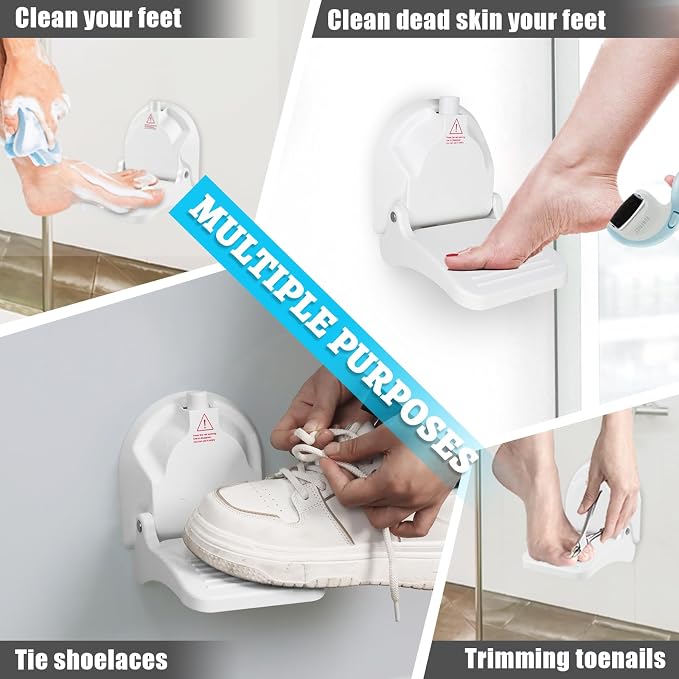 Foldable Shower Foot Rest for Shaving Legs|Reusable Foot Pedal - Image 8