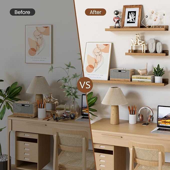Heimlove Floating Shelves Set of 6, Display Shelf Organizer - Image 7