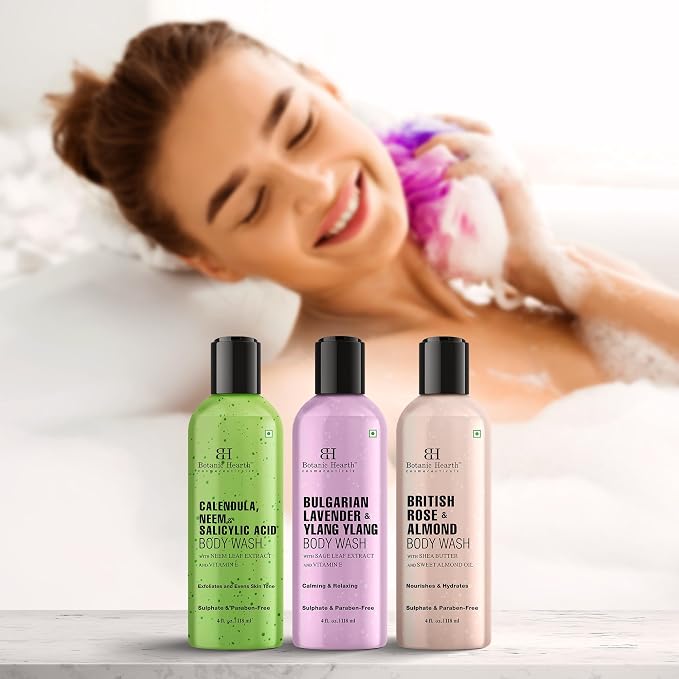 Botanic Hearth Relax & Renew Body Wash Set – British Rose, Lavender & Calendula - Image 5