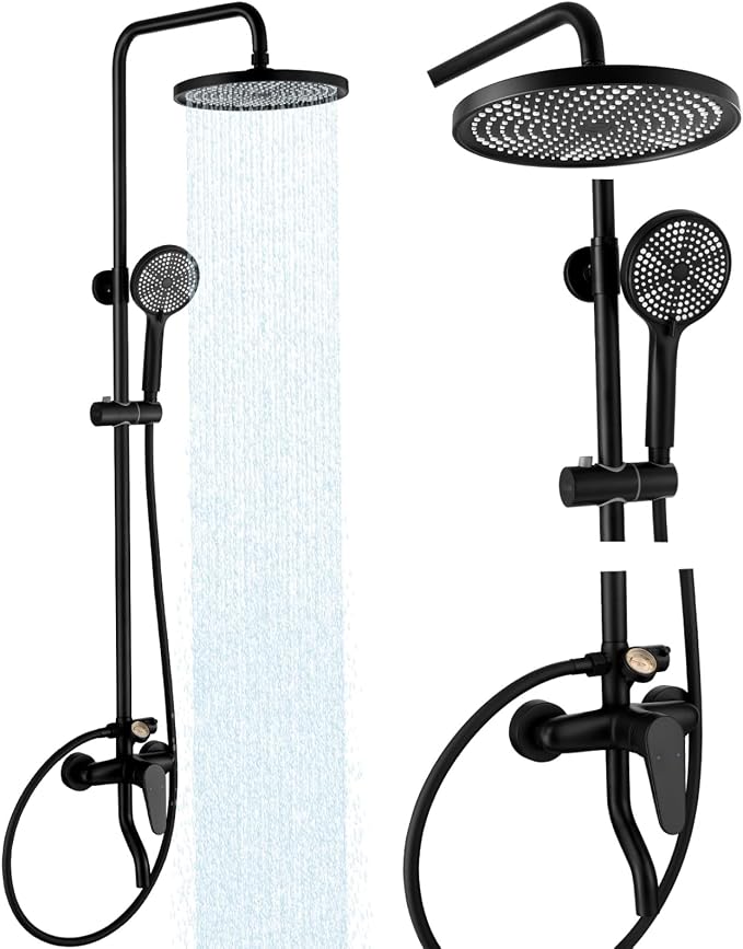 Outdoor Shower, 3 Functions Outdoor Shower Fixture SUS304 Stainless Steel Rain by BOPEVIN