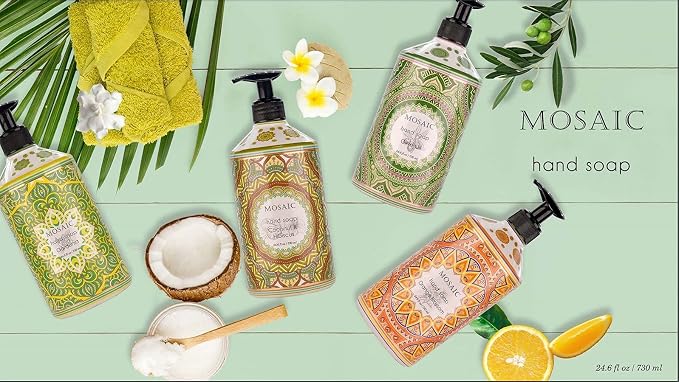 Mosaic Liquid Hand Soap / Wash Gift Set, Ideal Bathroom Kitchen Hand Soap Set - Image 10