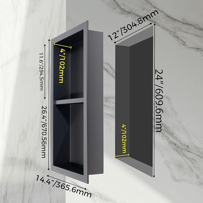Stainless Steel Shower Niche No Tile Needed Recessed - Image 2