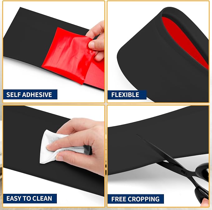 Flexible Baseboard Molding Trim 4 Inch Self-Adhesive Vinyl Wall Base Peel and - Image 3