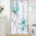 Small Stall Boho Watercolor Floral Shower Curtain 36 x 72, Teal Blue and Grey by Decorateyourhome