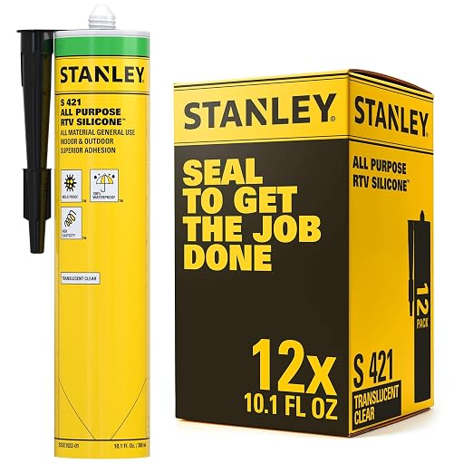 Stanley S421 All-Purpose RTV Silicone Sealant – 100% Waterproof Translucent by STANLEY