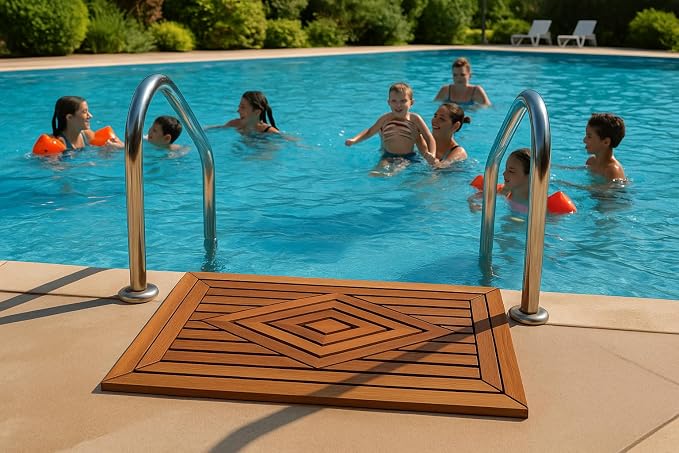 Designer Teak Shower Mat Large 31.5 X 19.5 Naturally Water-Resistant - Image 8