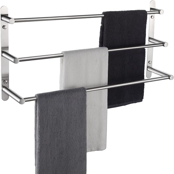 KOKOSIRI Bath Towel Bars Stainless Steel Bathroom 3-Tiers Ladder Towel Rack by KOKOSIRI