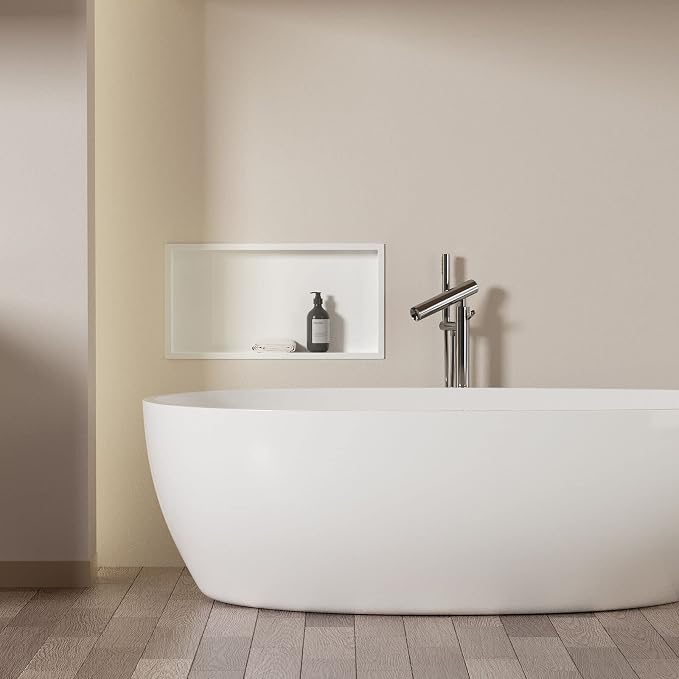 Neodrain White Recessed Shower Niche Shelf Bathroom Cabinet in Wall Stainless - Image 9