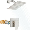 Heyalan 8 Inch Shower Head and Handle Set Square Shower Faucet Set Bathroom by Heyalan