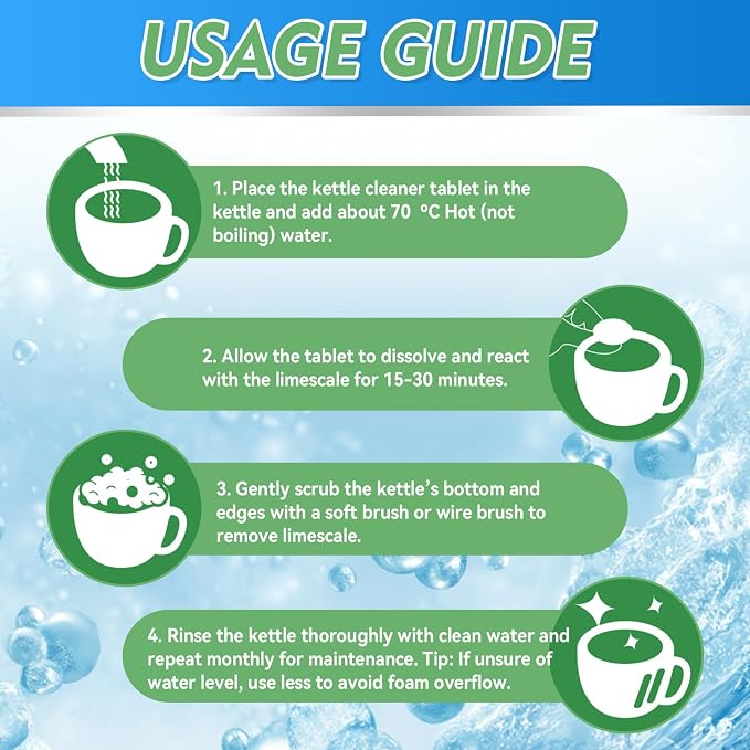 Kettle Descaler Tablet, 36 Pack Kettle Cleaner Removes Hard Water Buildup - Image 4