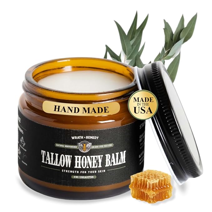 Organic Beef Tallow for Skin -2OZ — Grass Fed Beef Tallow for face + Body — by WrathRemedy