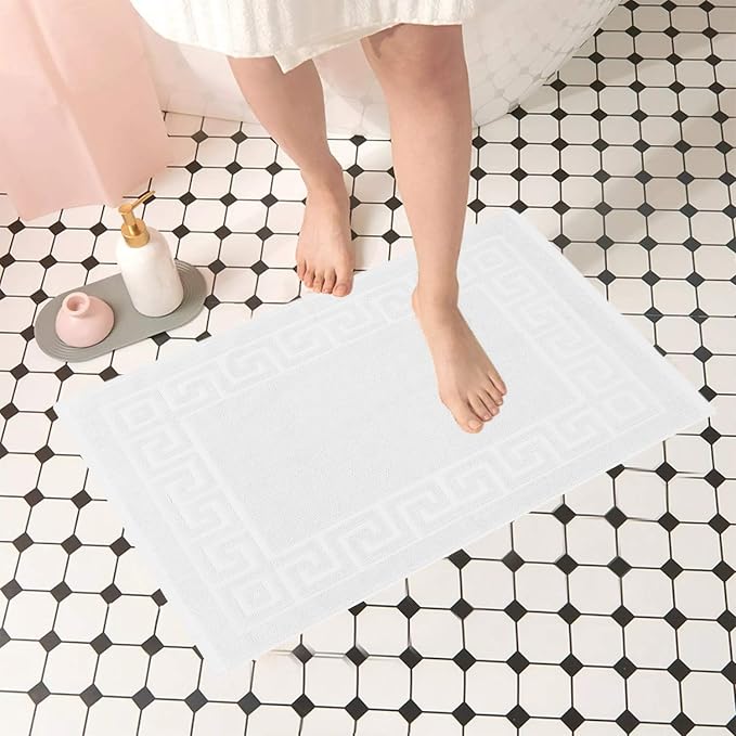 DAN RIVER Greek Cotton Bath Mats Set of 2 – Not a Bathroom Rug, Ultra Soft - Image 2