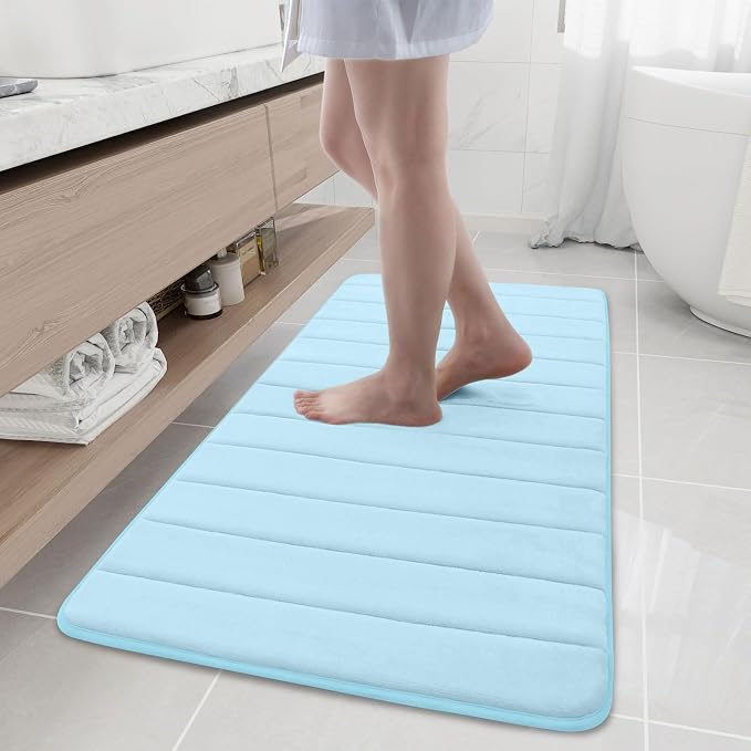 Buganda Memory Foam Bath Mat, Ultra Soft and Non-Slip Bathroom Rugs, Water by Buganda