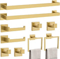 10-Piece Bathroom Hardware Accessories Set-Brushed Gold Towel Bar, Holder & by TNOMS