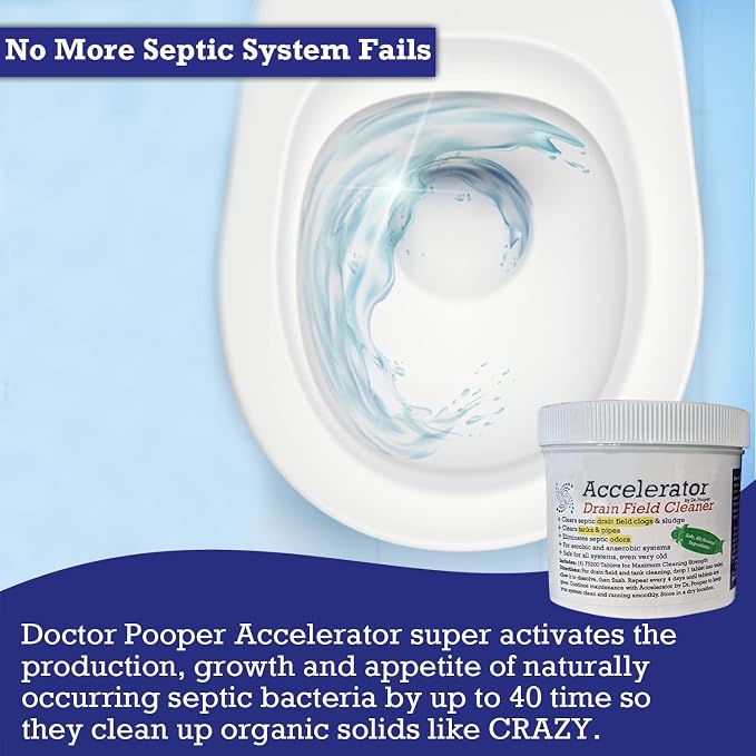 Drain Field Cleaner Tablets by Dr Pooper. Clears Septic Tanks and Drain Fields - Image 3