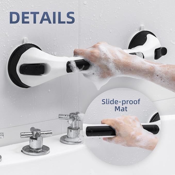 Grab Bars for Bathtubs and Showers Glow in The Dark, 17 inch Suction Grab Bar - Image 9