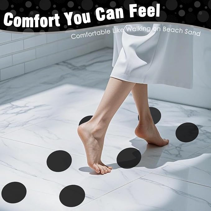 S&X 24 Pcs Anti Slip Shower Stickers, Modern Black Non Slip Bathtub Stickers - Image 4