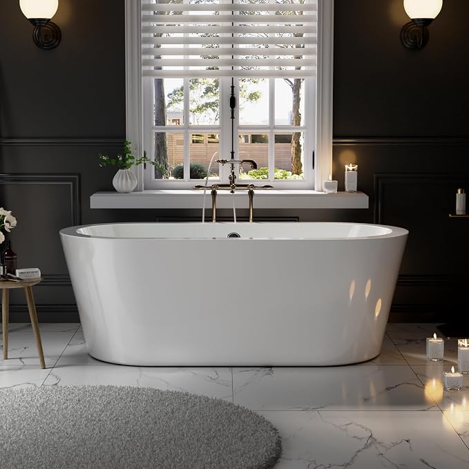 Empava 59"Freestanding Bathtub, Luxury Acrylic Soaking Tub - Image 5