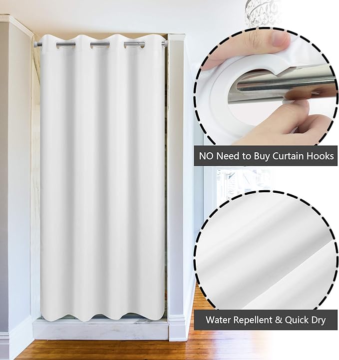 River Dream No Hook Stall Shower Curtain Microfiber Fabric - Image 2