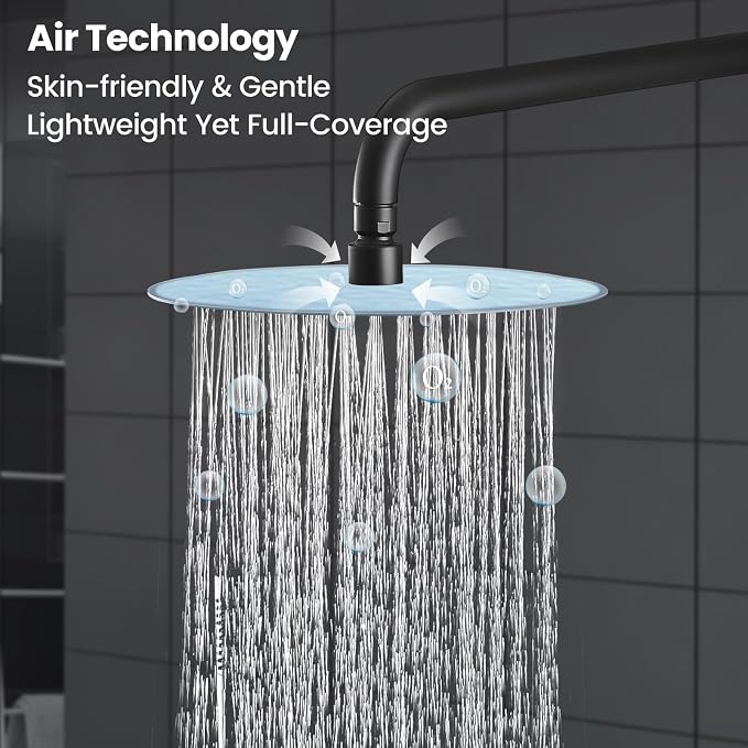 Airuida Shower Fixtures 2 Functions Shower Faucet Set Wall Mounted - Image 6