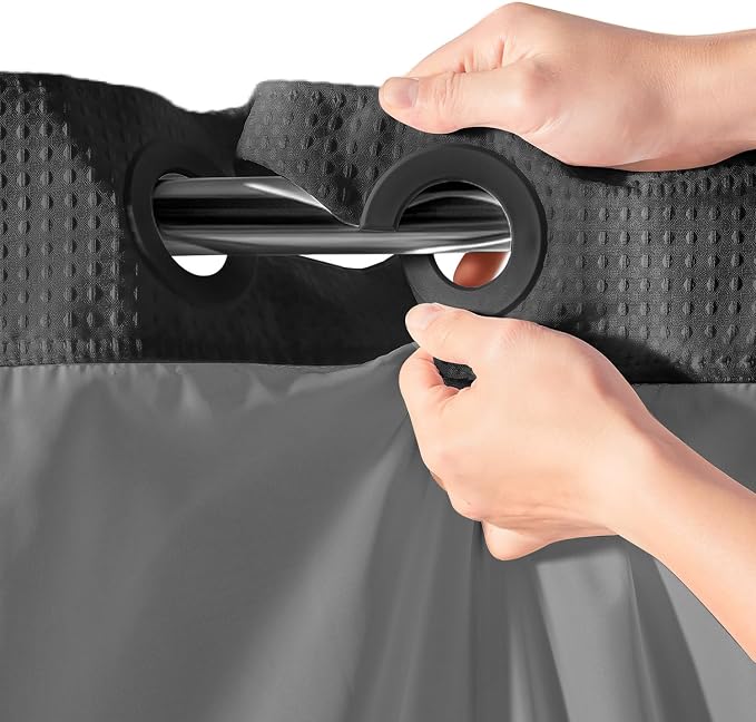 River Dream Stall Heavyweight No Hooks Required Dotted Waffle Weave Shower - Image 2