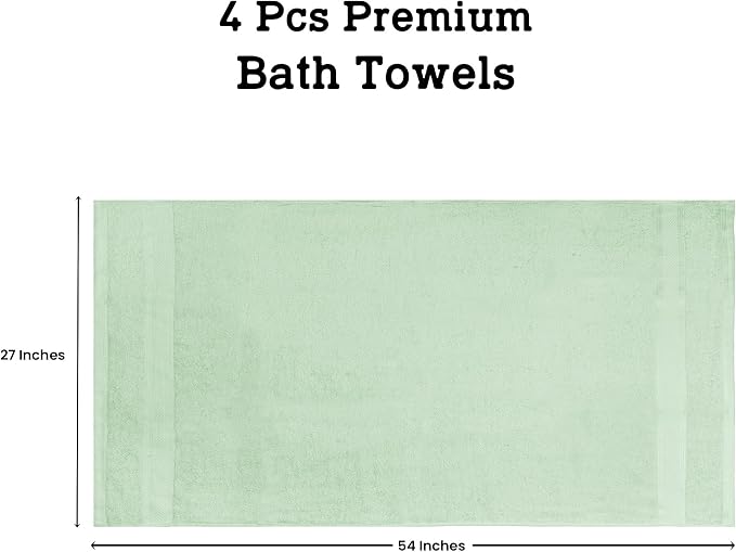Casa Lino Light Sage Green Bath Towels Set of 4 - Image 4