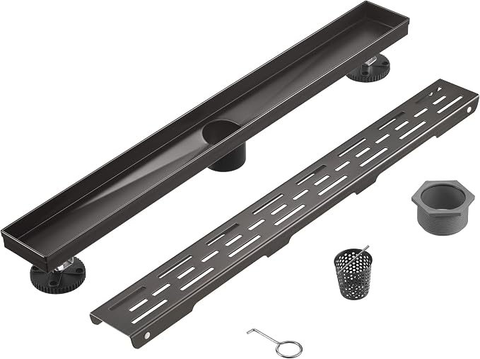 HEATGENE 36-Inch Linear Shower Drain in Venetian Bronze by HEATGENE