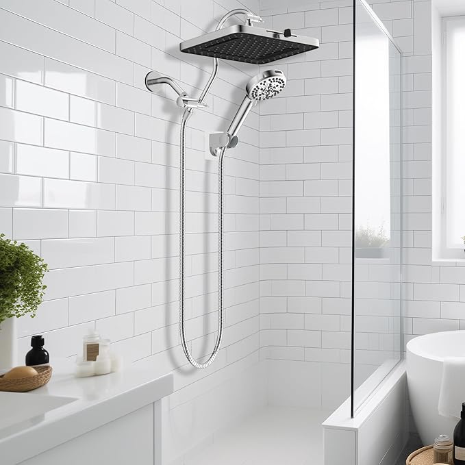 Hibbent cUPC Certified High Pressure 13'' Dual Shower Head Combo - Image 8