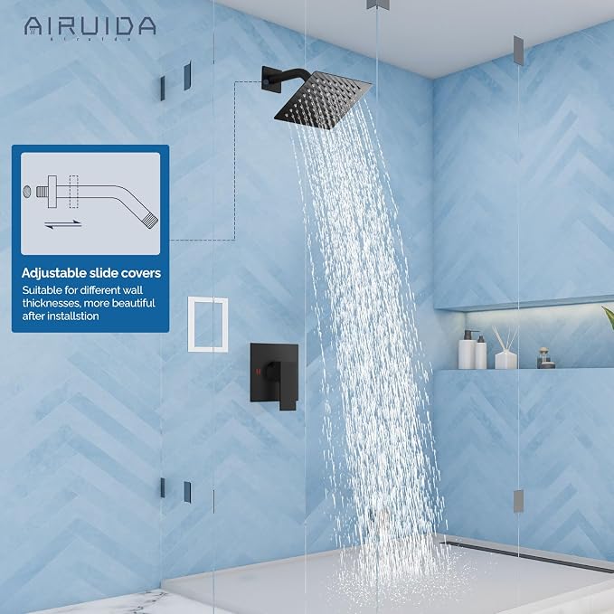Airuida Shower Faucet Set Bathroom Rain Shower System SUS304 Stainless Steel - Image 4