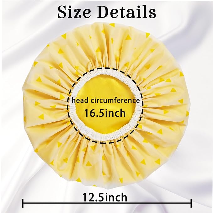 Shower Cap for Women, Shower Caps Reusable Waterproof, Large Plastic Satin - Image 5