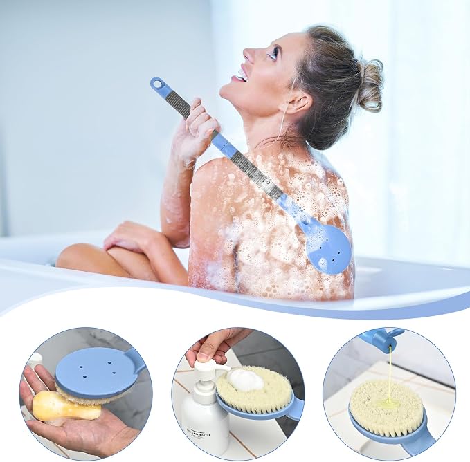 Back Scrubber Anti Slip for Shower, 21.7” Detachable Back Bath Brush for Shower - Image 5