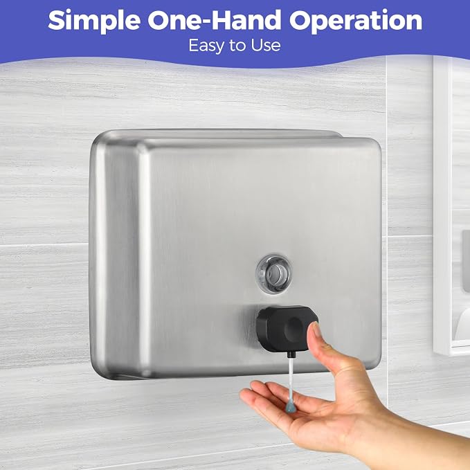 Stainless Steel Extra Large 1400ml/47oz Capacity Industrial Grade Soap Dispenser - Image 6