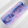 Pink Blue Bathtub Mat Non Slip 40x16in Extra Long Marble Bath Mat by Denifeiya