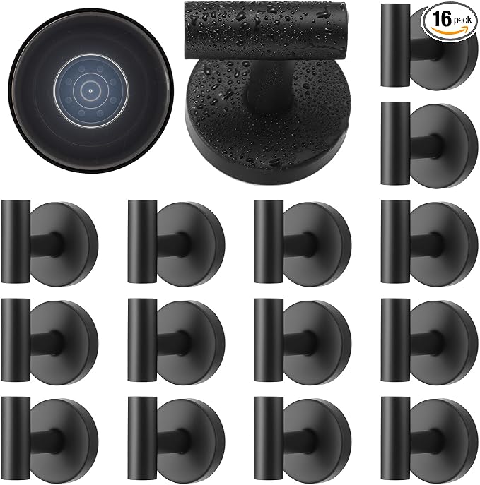 Suction Cup Hook for Shower, 16 Pack Wall Mount Towel Holder, Removable Towel by Ovveroche