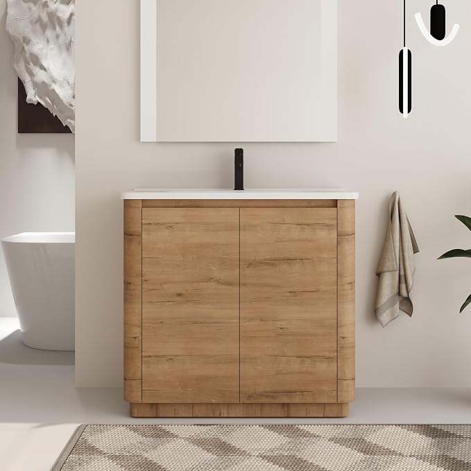 36 Inch Bathroom Vanity with Sink, Premium Plywood Wooden Cabinet with Soft by BeyondYourImagination