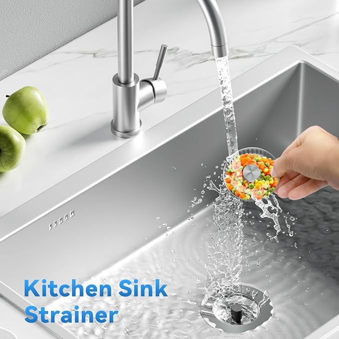 3-in-1 Stainless Steel Kitchen Gadget, JOMST Kitchen Sink Drain Strainer – Fast - Image 5