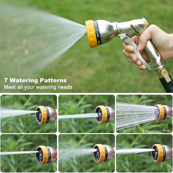 FANHAO Garden Hose Nozzle Sprayer, 100% Heavy Duty Metal Water Hose Sprayer - Image 4