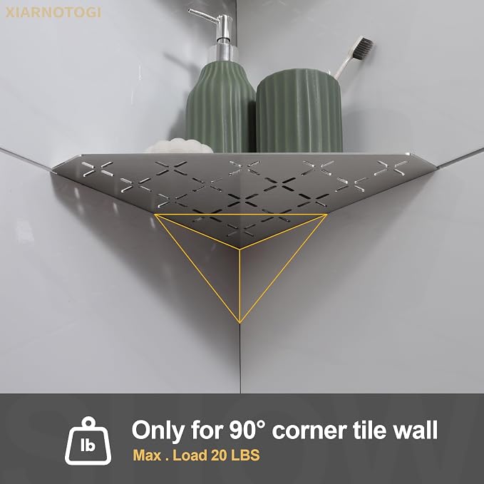 Recessed Corner Shower Shelf, Heavy Duty Shower Shelf, Grout in Bathroom Shelves - Image 4