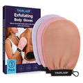 Korean Exfoliating Mitt, Exfoliating Glove, 3 Pack Viscose Fiber Body Scrub by THURLADY
