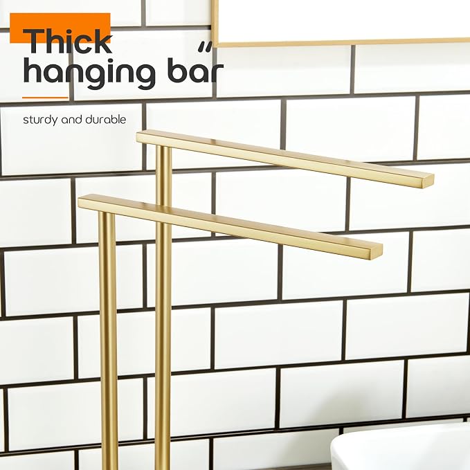 Hand Towel Bars for Bathroom Vanity Countertop 2-Tier Towel Rack Holders Stand - Image 7