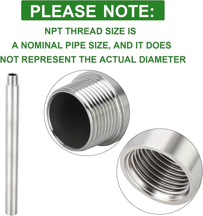 TAISHER 1PCS Stainless Steel Pipe Fittings, 1/2" NPT Male x 1/2" NPT Female - Image 3