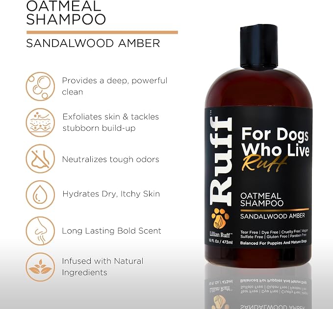 RUFF by Lillian Ruff Oatmeal Dog Shampoo | Sandalwood Amber | Professional Dog - Image 2