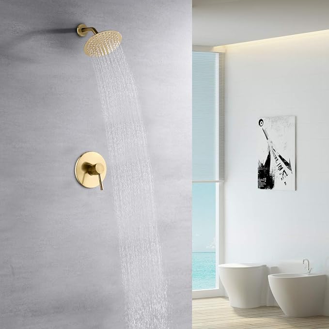 sumerain Shower Faucet Set Brushed Gold, Anti-scald Pressure Balance Valve - Image 3