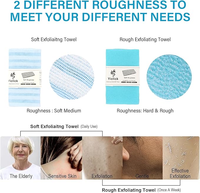 Yiclick 2 Pack Exfoliating Washcloth Towel - Image 2